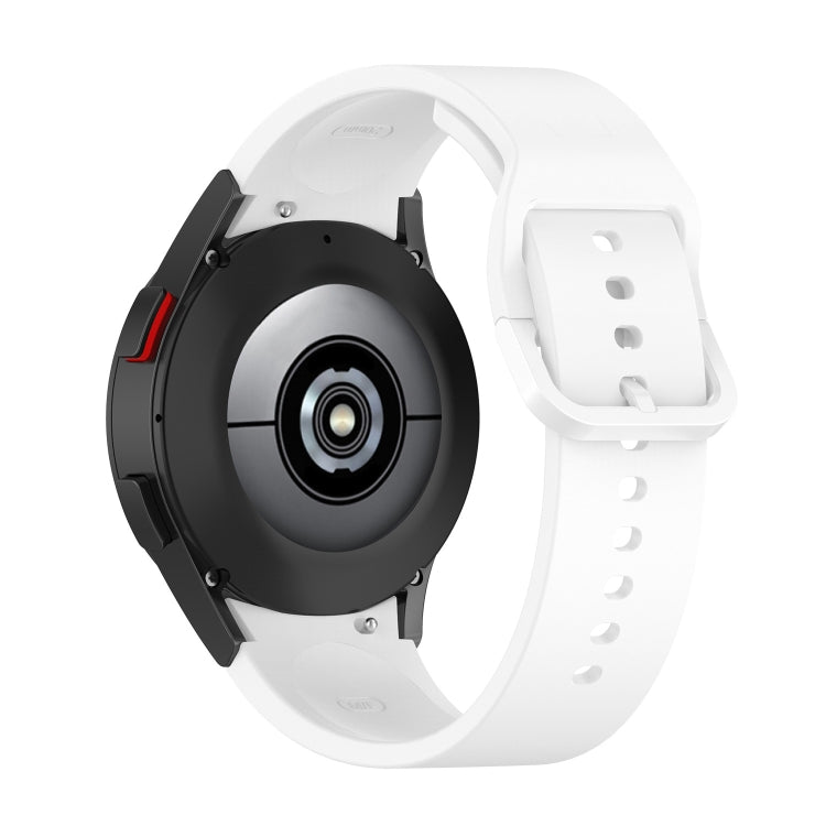 For Samung Galaxy Watch4 40mm / 44mm Silicone Flat Buckle Watch Band(White)