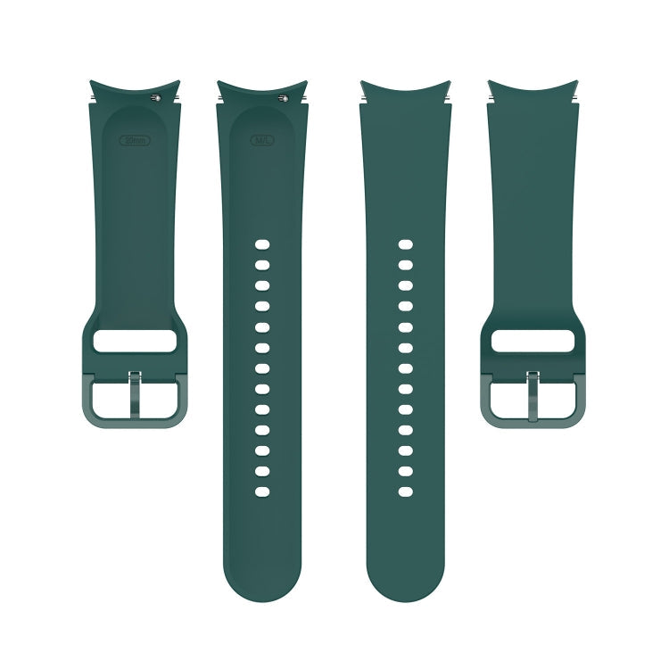 For Samung Galaxy Watch4 40mm / 44mm Silicone Flat Buckle Watch Band(Dark Green)