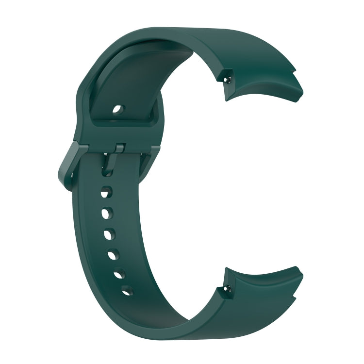 For Samung Galaxy Watch4 40mm / 44mm Silicone Flat Buckle Watch Band(Dark Green)