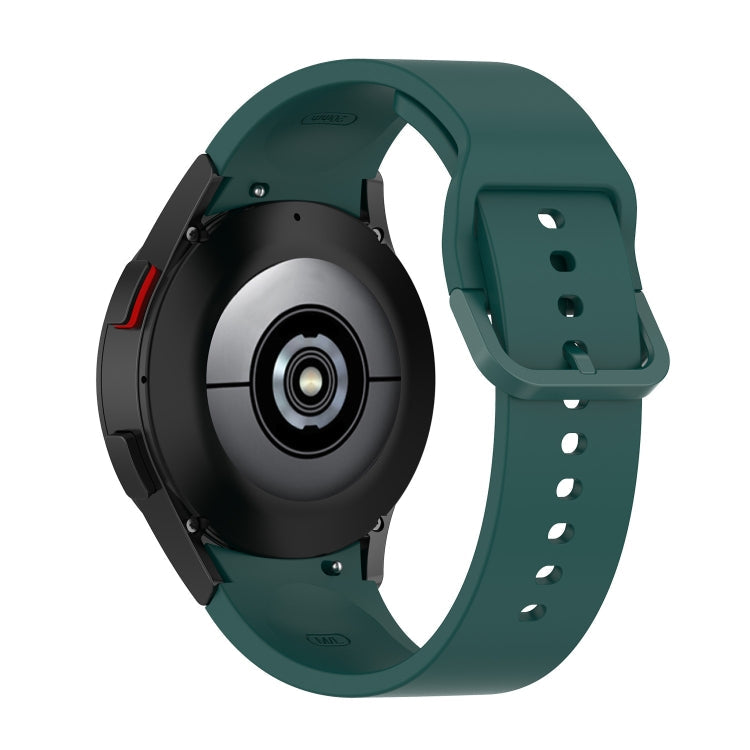 For Samung Galaxy Watch4 40mm / 44mm Silicone Flat Buckle Watch Band(Dark Green)