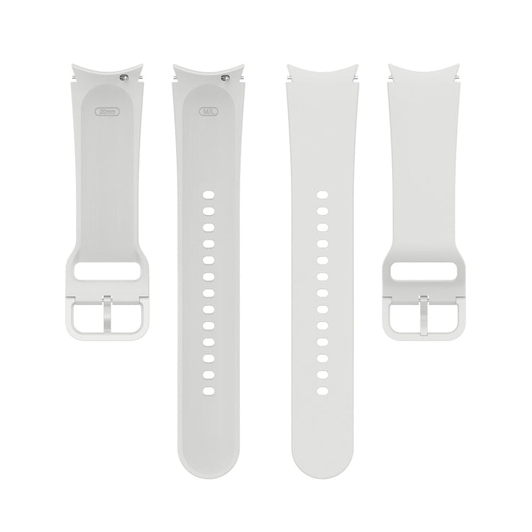 For Samung Galaxy Watch4 40mm / 44mm Silicone Flat Buckle Watch Band(Silver Grey)