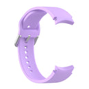 For Samung Galaxy Watch4 40mm / 44mm Silicone Silver Round Buckle Watch Band(Purple)