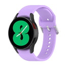 For Samung Galaxy Watch4 40mm / 44mm Silicone Silver Round Buckle Watch Band(Purple)
