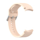 For Samung Galaxy Watch4 40mm / 44mm Silicone Silver Round Buckle Watch Band(Light Pink)