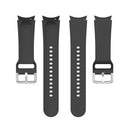 For Samung Galaxy Watch4 40mm / 44mm Silicone Silver Round Buckle Watch Band(Black)