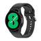 For Samung Galaxy Watch4 40mm / 44mm Silicone Silver Round Buckle Watch Band(Black)