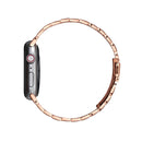 Ultra-thin Three-bead Metal Strap Watch Band For Apple Watch Series 7 41mm / 6 & SE & 5 & 4 40mm / 3 & 2 & 1 38mm(Rose Gold)