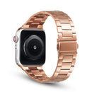 Ultra-thin Three-bead Metal Strap Watch Band For Apple Watch Series 7 41mm / 6 & SE & 5 & 4 40mm / 3 & 2 & 1 38mm(Rose Gold)
