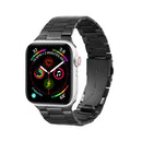 Ultra-thin Three-bead Metal Strap Watch Band For Apple Watch Series 8&7 41mm / SE 2&6&SE&5&4 40mm / 3&2&1 38mm(Black)