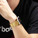 Ultra-thin Three-bead Metal Strap Watch Band For Apple Watch Series 7 45mm / 6 & SE & 5 & 4 44mm / 3 & 2 & 1 42mm(Gold)