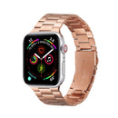 Ultra-thin Three-bead Metal Strap Watch Band For Apple Watch Series 7 45mm / 6 & SE & 5 & 4 44mm / 3 & 2 & 1 42mm(Rose Gold)