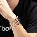 Ultra-thin Three-bead Metal Strap Watch Band For Apple Watch Series 7 45mm / 6 & SE & 5 & 4 44mm / 3 & 2 & 1 42mm(Rose Gold)