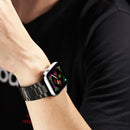 Ultra-thin Three-bead Metal Strap Watch Band For Apple Watch Series 7 45mm / 6 & SE & 5 & 4 44mm / 3 & 2 & 1 42mm(Black)