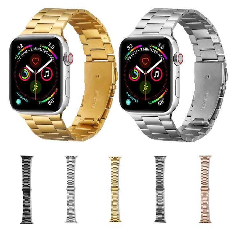 Ultra-thin Three-bead Metal Strap Watch Band For Apple Watch Series 7 45mm / 6 & SE & 5 & 4 44mm / 3 & 2 & 1 42mm(Silver)