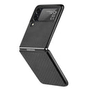 For Samsung Galaxy Z Flip3 5G Cross Pattern Slim PC Protective Case(Black)