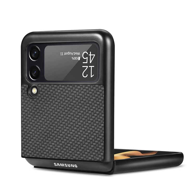For Samsung Galaxy Z Flip3 5G Cross Pattern Slim PC Protective Case(Black)
