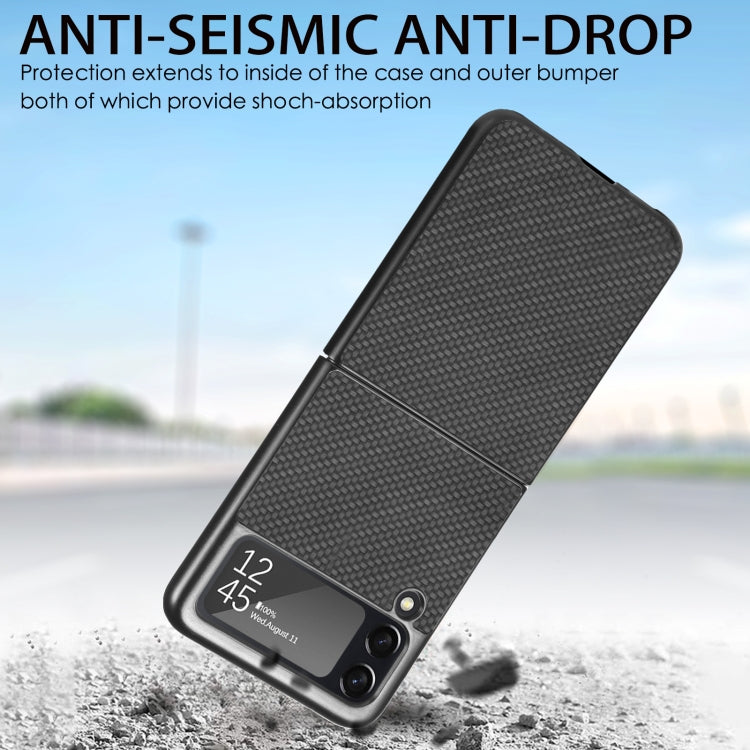For Samsung Galaxy Z Flip3 5G Cross Pattern Slim PC Protective Case(Black)