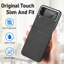 For Samsung Galaxy Z Flip3 5G Cross Pattern Slim PC Protective Case(Black)