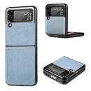 For Samsung Galaxy Z Flip3 5G Cross Pattern Slim PC Protective Case(Blue)