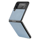 For Samsung Galaxy Z Flip3 5G Cross Pattern Slim PC Protective Case(Blue)