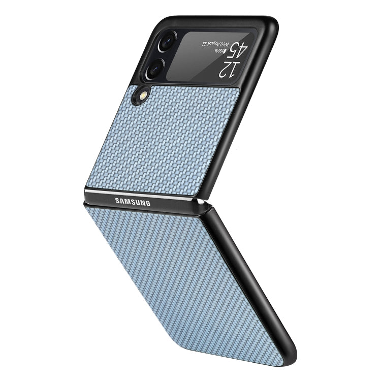 For Samsung Galaxy Z Flip3 5G Cross Pattern Slim PC Protective Case(Blue)