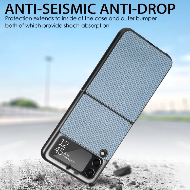 For Samsung Galaxy Z Flip3 5G Cross Pattern Slim PC Protective Case(Blue)
