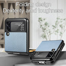 For Samsung Galaxy Z Flip3 5G Cross Pattern Slim PC Protective Case(Blue)