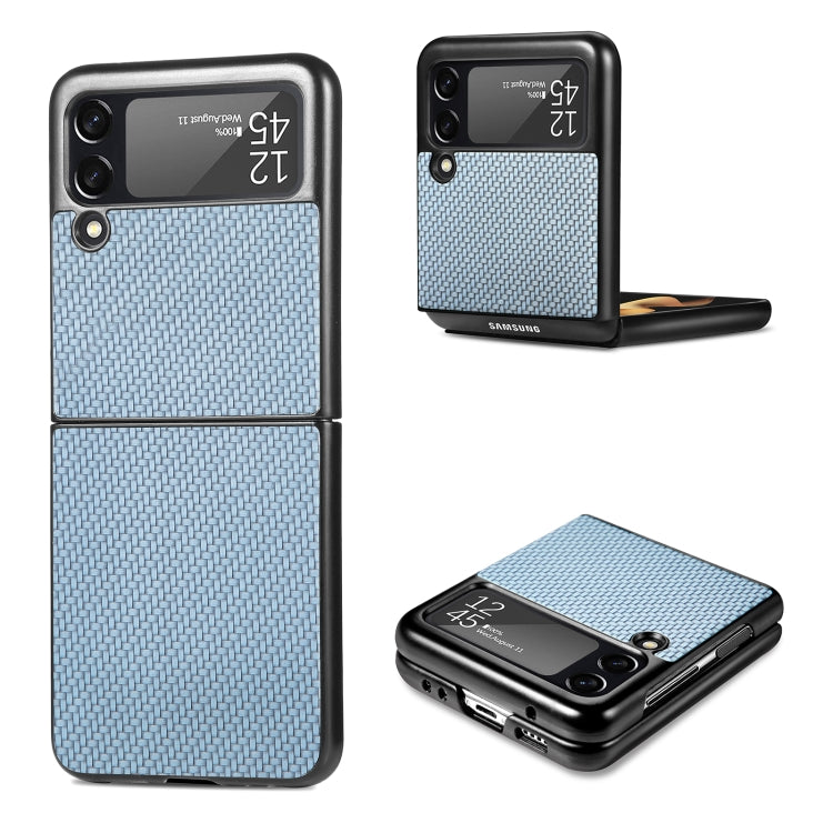 For Samsung Galaxy Z Flip3 5G Cross Pattern Slim PC Protective Case(Blue)