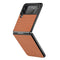 For Samsung Galaxy Z Flip3 5G Cross Pattern Slim PC Protective Case(Brown)