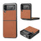 For Samsung Galaxy Z Flip3 5G Cross Pattern Slim PC Protective Case(Brown)