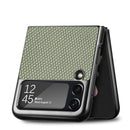 For Samsung Galaxy Z Flip3 5G Cross Pattern Slim PC Protective Case(Green)
