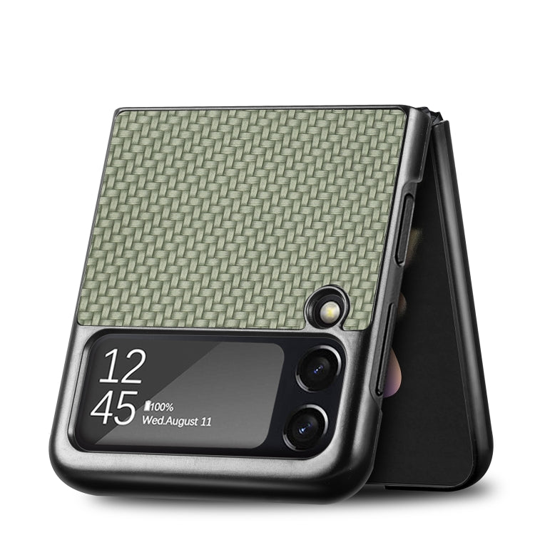 For Samsung Galaxy Z Flip3 5G Cross Pattern Slim PC Protective Case(Green)