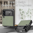 For Samsung Galaxy Z Flip3 5G Cross Pattern Slim PC Protective Case(Green)
