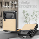 For Samsung Galaxy Z Flip3 5G Cross Pattern Slim PC Protective Case(Yellow)