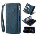 Retro Frosted Horizontal Flip Leather Case with Holder & Card Slot & Wallet & Zipper Pocket & Lanyard For iPhone 13 Pro Max(Deep Green)