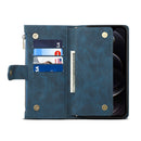 Retro Frosted Horizontal Flip Leather Case with Holder & Card Slot & Wallet & Zipper Pocket & Lanyard For iPhone 13 Pro Max(Deep Green)