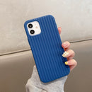 Herringbone Texture Silicone Protective Case For iPhone 13(Sea Blue)