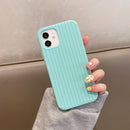 Herringbone Texture Silicone Protective Case For iPhone 13(Green Jade)