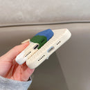 Herringbone Texture Silicone Protective Case For iPhone 13(Rainbow Blue)