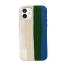 Herringbone Texture Silicone Protective Case For iPhone 13 Pro Max(Rainbow Blue)