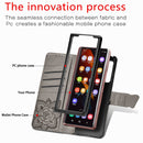 For Samsung Galaxy Z Fold3 5G Butterfly Love Flowers Embossed Horizontal Flip Leather Case with Holder & Card Slots & Wallet & Lanyard(Grey)