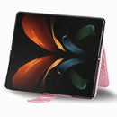 For Samsung Galaxy Z Fold3 5G Butterfly Love Flowers Embossed Horizontal Flip Leather Case with Holder & Card Slots & Wallet & Lanyard(Pink)