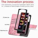 For Samsung Galaxy Z Fold3 5G Butterfly Love Flowers Embossed Horizontal Flip Leather Case with Holder & Card Slots & Wallet & Lanyard(Pink)