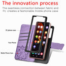 For Samsung Galaxy Z Fold3 5G Butterfly Love Flowers Embossed Horizontal Flip Leather Case with Holder & Card Slots & Wallet & Lanyard(Light Purple)