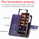 For Samsung Galaxy Z Fold3 5G Butterfly Love Flowers Embossed Horizontal Flip Leather Case with Holder & Card Slots & Wallet & Lanyard(Dark Purple)