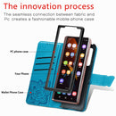 For Samsung Galaxy Z Fold3 5G Butterfly Love Flowers Embossed Horizontal Flip Leather Case with Holder & Card Slots & Wallet & Lanyard(Blue)