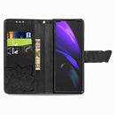 For Samsung Galaxy Z Fold3 5G Butterfly Love Flowers Embossed Horizontal Flip Leather Case with Holder & Card Slots & Wallet & Lanyard(Black)