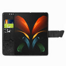 For Samsung Galaxy Z Fold3 5G Butterfly Love Flowers Embossed Horizontal Flip Leather Case with Holder & Card Slots & Wallet & Lanyard(Black)