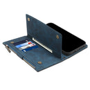 For Samsung Galaxy S21 Ultra 5G Retro Frosted Horizontal Flip Leather Case with Holder & Card Slot & Wallet & Zipper Pocket & Lanyard(Deep Green)