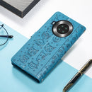 For CUBOT Note 20 Lovely Cat and Dog Embossing Pattern Horizontal Flip Leather Case , with Holder & Card Slots & Wallet & Cartoon Clasp & Lanyard(Blue)